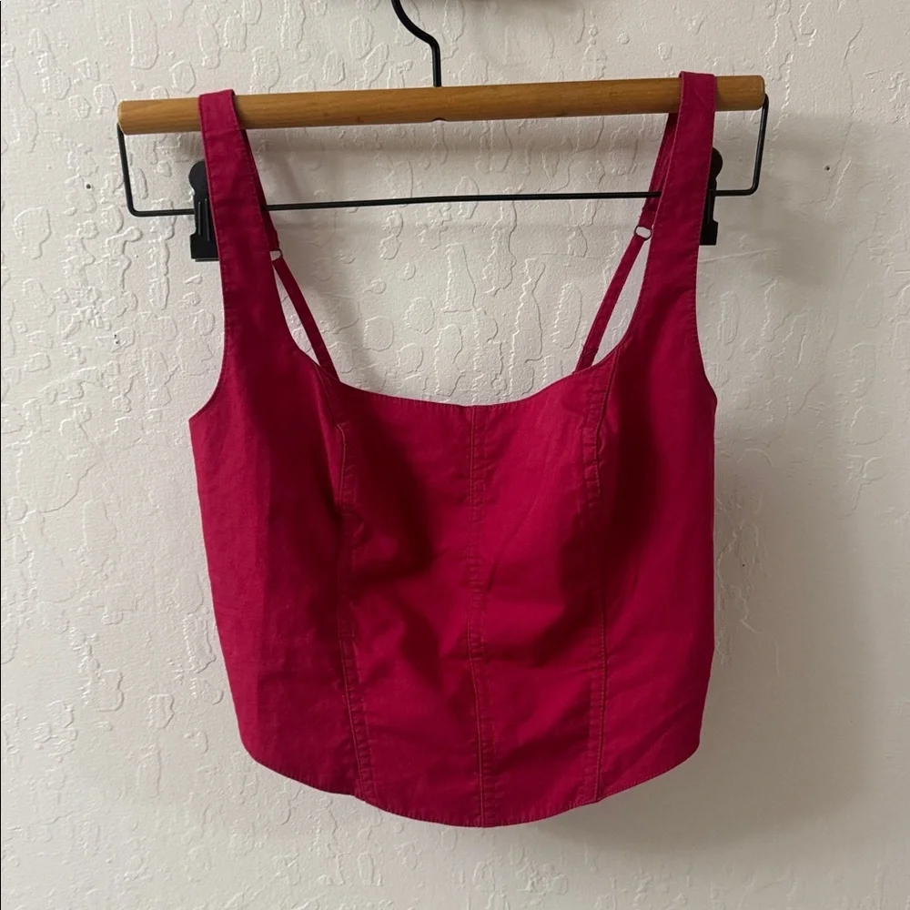 Abercrombie & Fitch Pink Crop Corset Bustier Style Tank Top Small - Picture 2 of 4